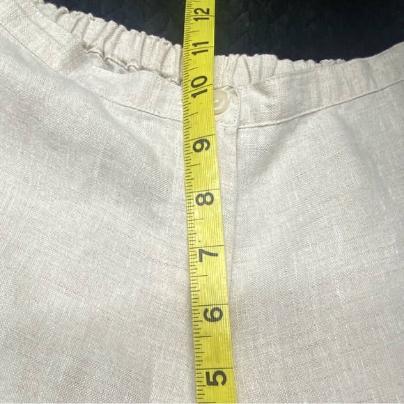 L.L. Bean Women’s Linen Pants 6P Tan Button/Zip Front Elastic Back OFFICE CHURCH - Picture 9 of 11